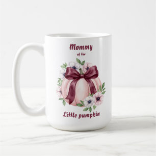 Caneca De Café Mamãe do Pequeno Abóbora Floral Pinkoween
