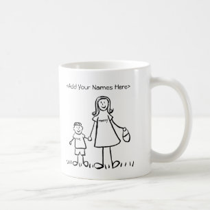 Caneca De Café Mamãe e eu - Mãe e Menino Coágulos Personalizados