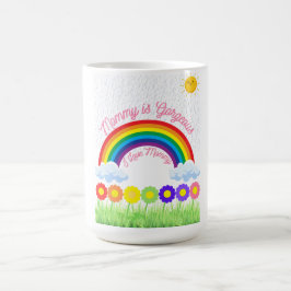 Caneca De Café Mamãe é um belo arco-íris - presente para o dia da