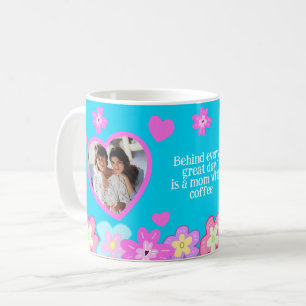 Caneca De Café Mamãe Engraçada Desenhando Flores Coloridas de Car