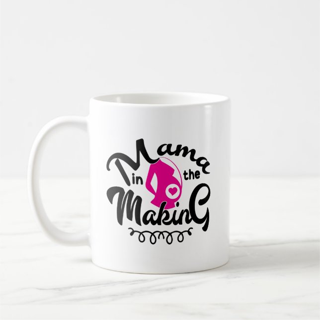 Caneca De Café Mamãe fofa fazendo anúncio de gravidez  (Esquerda)