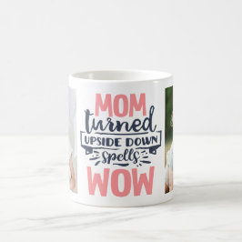 Caneca De Café Mamãe foi divertida, cinza rosa, citações de dia d