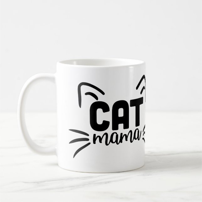 Caneca De Café Mamãe Gato com Mata de Café de Orelha - Gato Bonit (Esquerda)