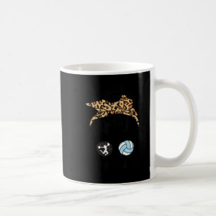 Caneca De Café Mamãe, mamãe anima o voleibol de cabelo bagunçado