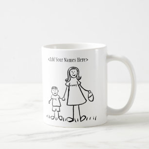 Caneca De Café Mamãe & Me Mug (Personalizar Nomes)