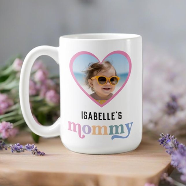 Caneca De Café Mamãe Moderna Mãe Filhos Nome Dia de as mães Prese (Mommy Modern Mom Kids Name Mother's Day Gift Photo Coffee Mug)