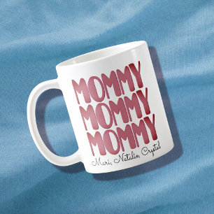 Caneca De Café Mamãe moderno Dia de as mães de nomes de crianças