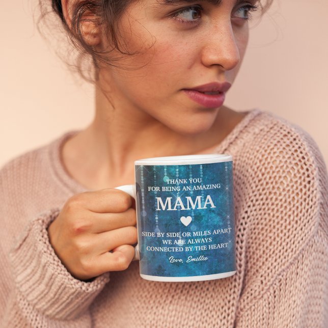 Caneca De Café Mamãe, Obrigado Mensagem Sensível Personalizada (Mama Thank You Heartfelt Message Personalized Coffee Mug
)