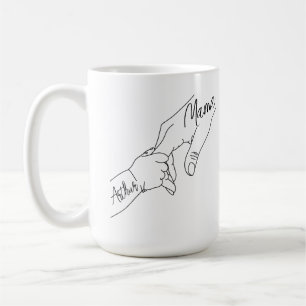 Caneca De Café Mamãe Personalizada e Crianças de mãos dadas