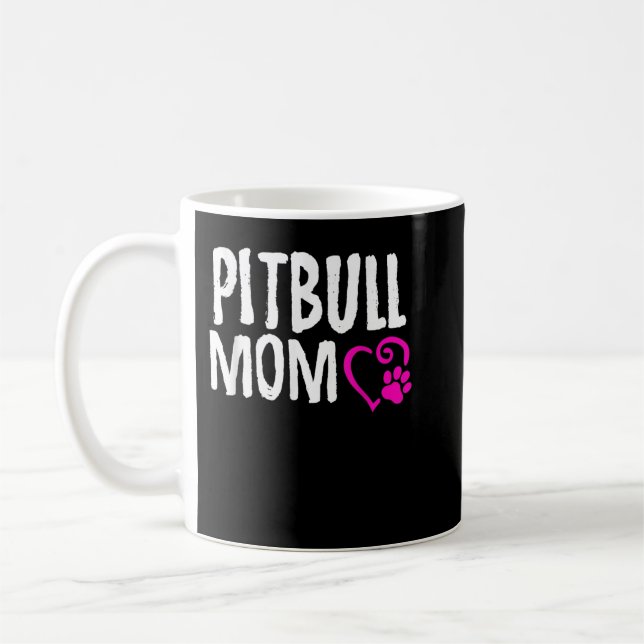 Caneca De Café Mamãe Pitbull, adoro o presente da camisa pitbull (Esquerda)
