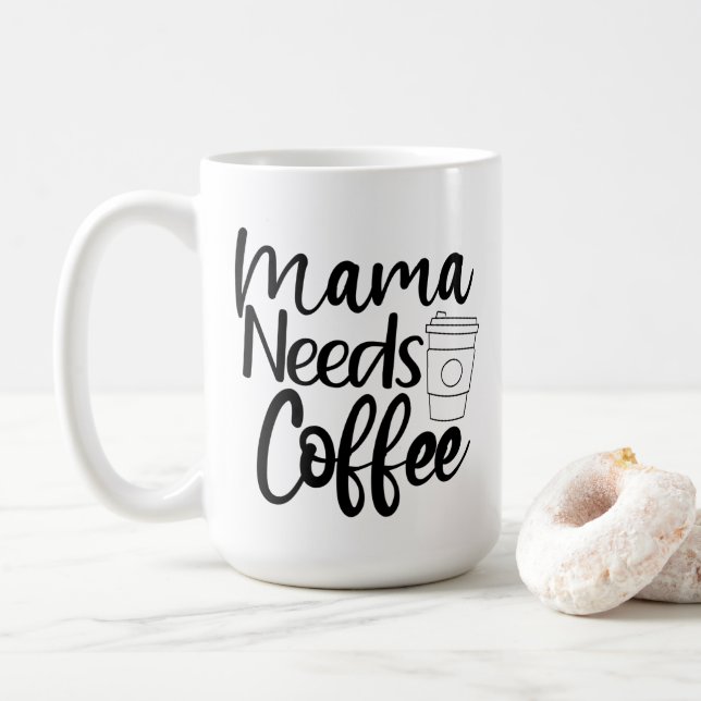 Caneca De Café Mamãe Precisa De Café (Com Donut)