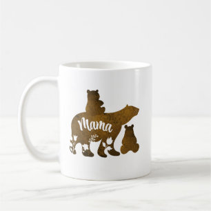 Caneca De Café Mamãe Ursa com 2 Cubs Mãe de Dois