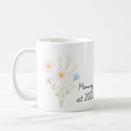 Caneca De Café Mamães Personalizadas. Mug com Pastel Wildflower
