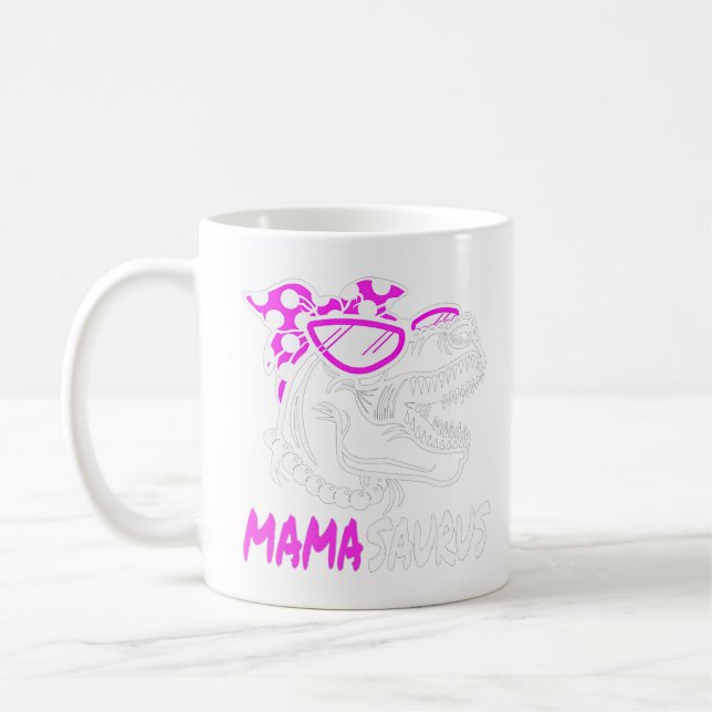 Caneca De Café Mamasaurus Mama Dinossaur T-Rex Dia de as mães (Esquerda)