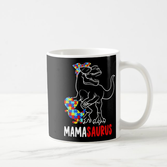 Caneca De Café Mamasaurus T Rex Dinossauro Conscientização do Aut (Direita)