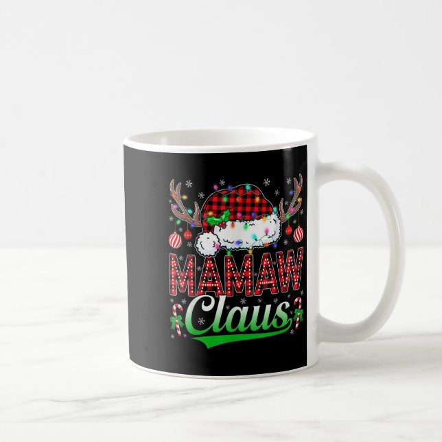 Caneca De Café Mamaw Claus Christmas Lights Matching Family Xmas  (Direita)