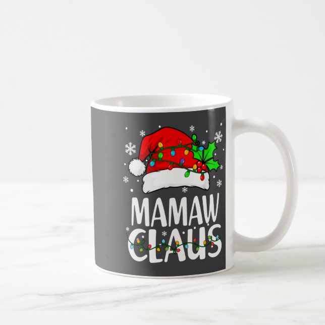 Caneca De Café Mamaw Claus Christmas Lights Pajama Family Matchin (Direita)
