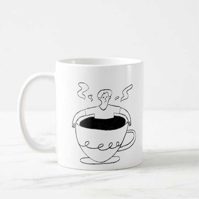 Caneca De Café Man submerged in a cup of coffee (Esquerda)