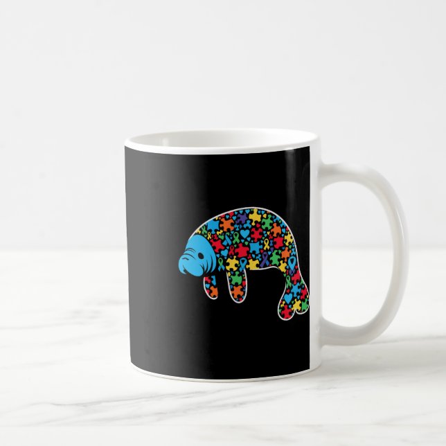 Caneca De Café Manatee Quebra-cabeça Autismo Sensibilização Utili (Direita)