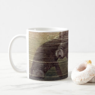 Caneca De Café Manatis ou Vacas Marinhas Antigas, Mamíferos Marin
