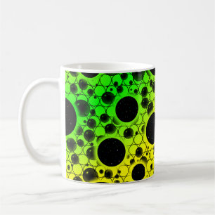 Caneca De Café Manchas de Bolha Espacial - Amarelo/Verde