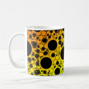Caneca De Café Manchas de Bolha Espacial - Arco-íris ROYGB