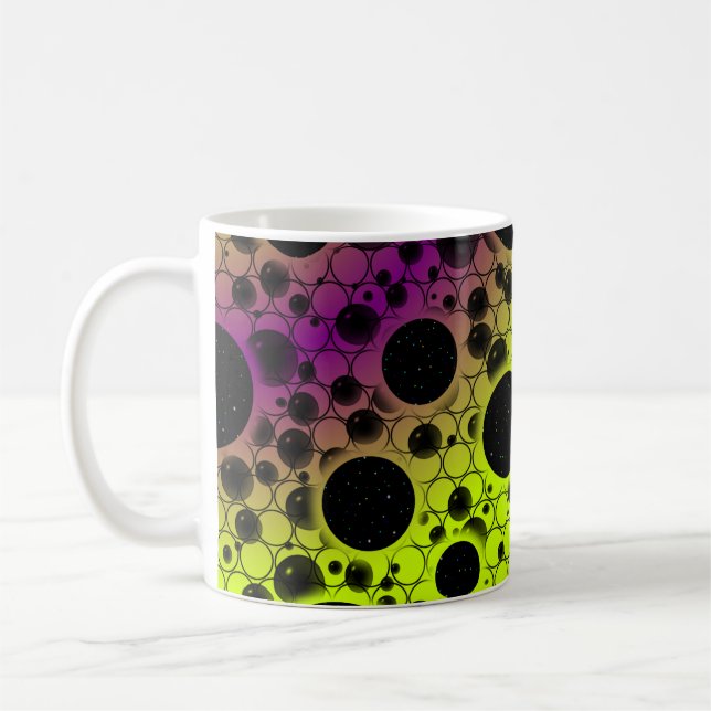 Caneca De Café Manchas de Bolha Espacial - Lima/Roxo (Esquerda)