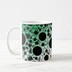 Caneca De Café Manchas de Bolha Espacial - Verde/Branco/Laranja