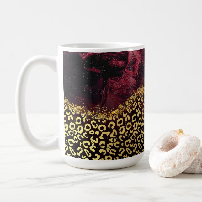 Caneca De Café Manchas-leopardo bicudas únicas (Com Donut)