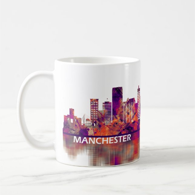 Caneca De Café Manchester England Skyline (Esquerda)