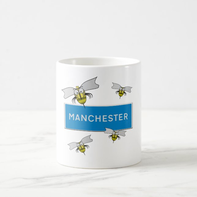Caneca De Café Manchester road sign with bees.  (Centro)