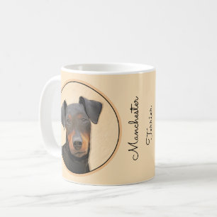 Caneca De Café Manchester Terrier Pintura Original