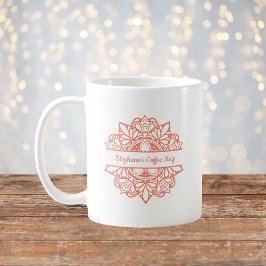 Caneca De Café Mandala Art Personalizado Nome Café Mug