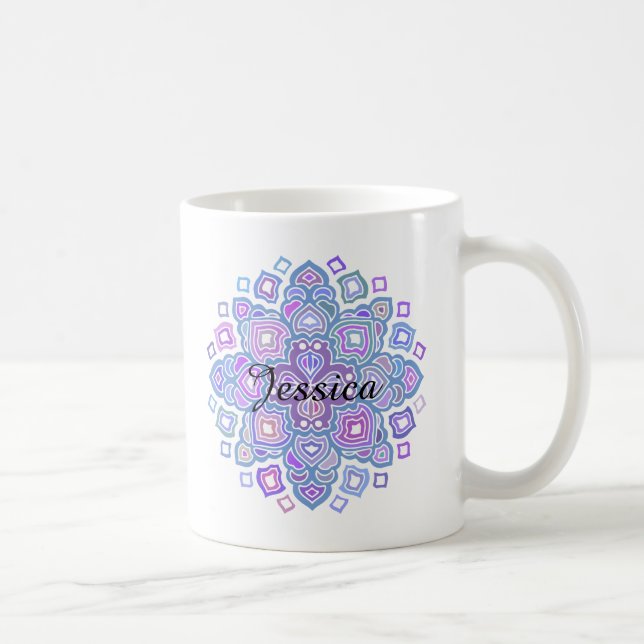 Caneca De Café Mandala azul (Direita)