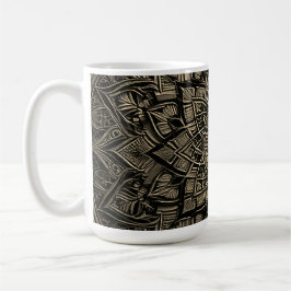 Caneca De Café Mandala Dourada