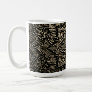 Caneca De Café Mandala Dourada