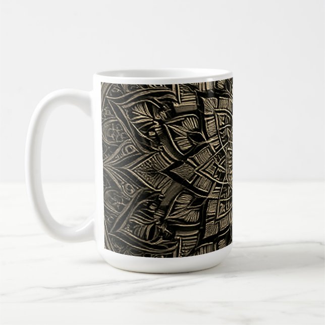 Caneca De Café Mandala Dourada (Esquerda)