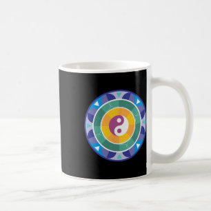 Caneca De Café Mandala Espiritual Arco-íris Colorido Yin Yang Chi