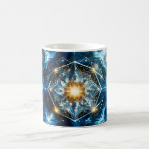 Caneca De Café Mandala Estrela Universo Geometria Cósmica Abstrat