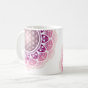Caneca De Café Mandala - Flor da vida - rosa