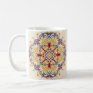 Caneca De Café mandala mosaico vintage