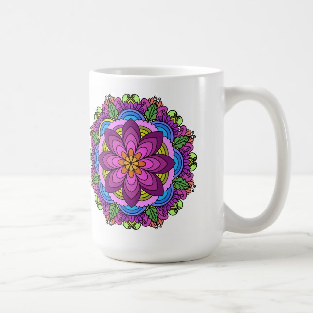 Caneca De Café Mandala Mug: Lotus Bloom Mandala (Direita)