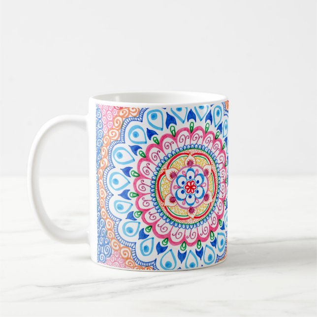 Caneca De Café Mandala - padrão Mug (Esquerda)