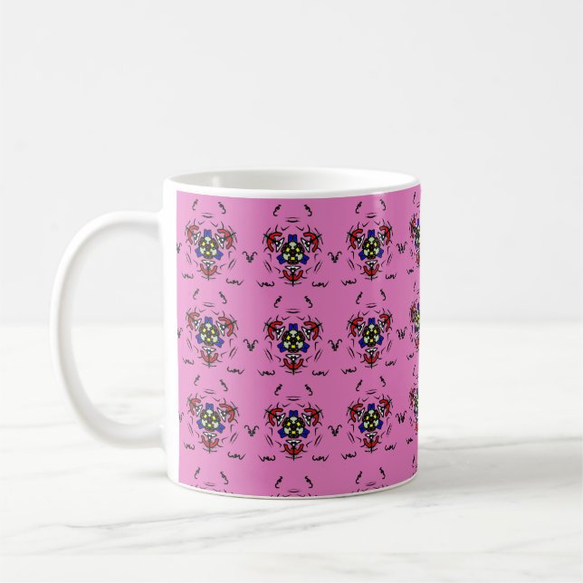 Caneca De Café Mandala Zen Rosa" (Esquerda)