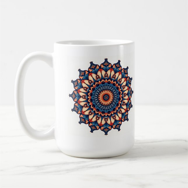 Caneca De Café Mandalas em branco (Esquerda)