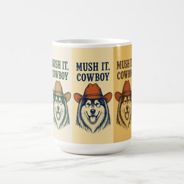 Caneca De Café "Mande Brasa, Cowboy", Malamute do Alasca (Centro)