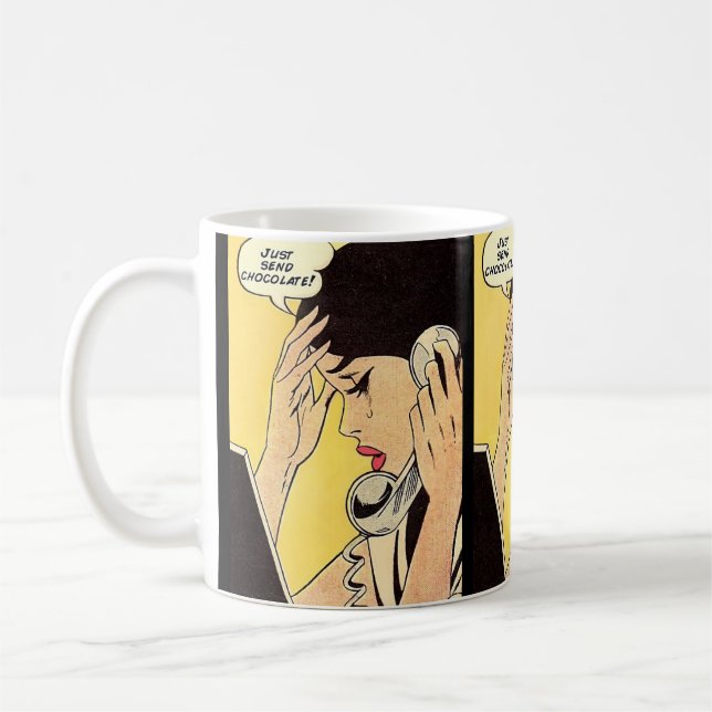 Caneca De Café Mande Chocolate Vintage art (Esquerda)
