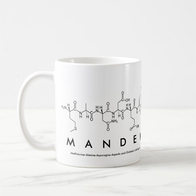 Caneca De Café Mandek peptide name mug (Esquerda)