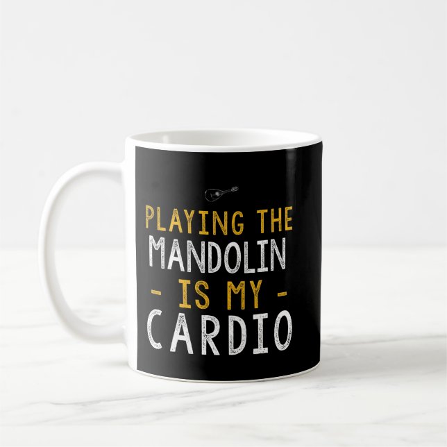 Caneca De Café Mandolin Lover Jogando mandolin é meu cardio (Esquerda)