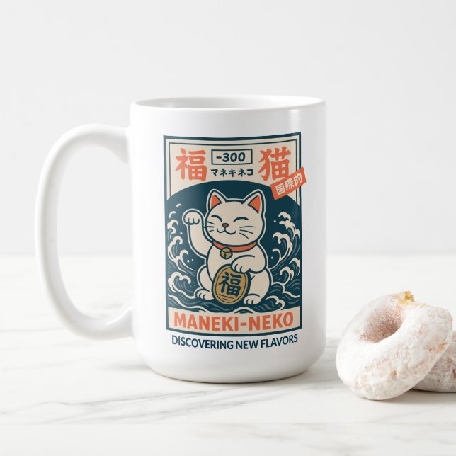 Caneca De Café Maneki-Neko (Com Donut)
